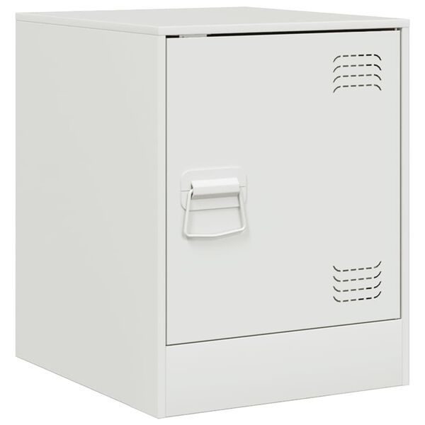 vidaXL Bedside Cabinet White 34.5x39x44 cm Steel