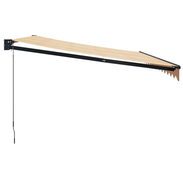 vidaXL Retractable Awning Yellow and White 4.5x3 m Fabric and Aluminium