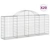 vidaXL Arched Gabion Baskets 20 pcs 200x30x80/100 cm Galvanised Iron
