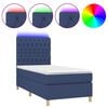 vidaXL Box Spring Bed with Mattress&LED Blue 80x200 cm Fabric