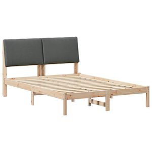 vidaXL Bed frame Brown and dark grey 140 x 200 cm Solid pine wood