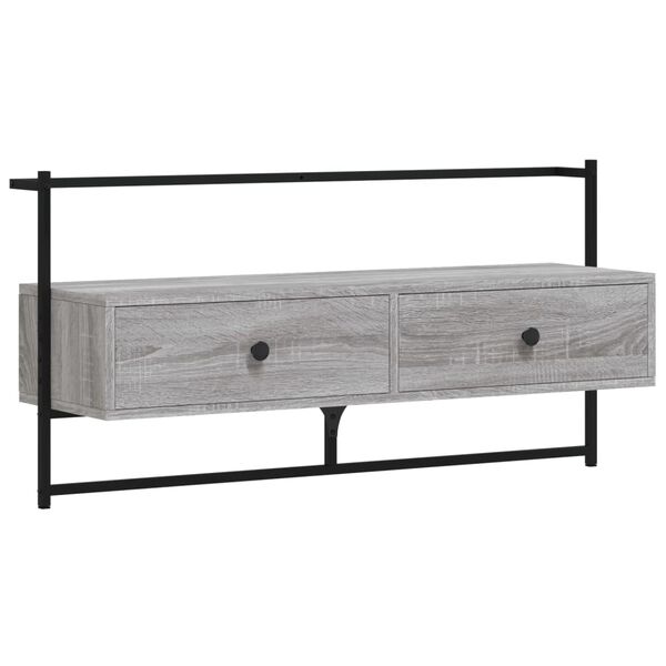 vidaXL TV Cabinet Wall-mounted Grey Sonoma 100.5x30x51 cm Engineered Wood