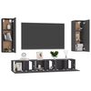 vidaXL 5 Piece TV Cabinet Set Grey Engineered Wood