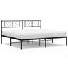vidaXL Metal Bed Frame without Mattress with Headboard Black 193x203cm