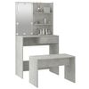 vidaXL Dressing Table Set with LED Concrete Grey Engineered Wood