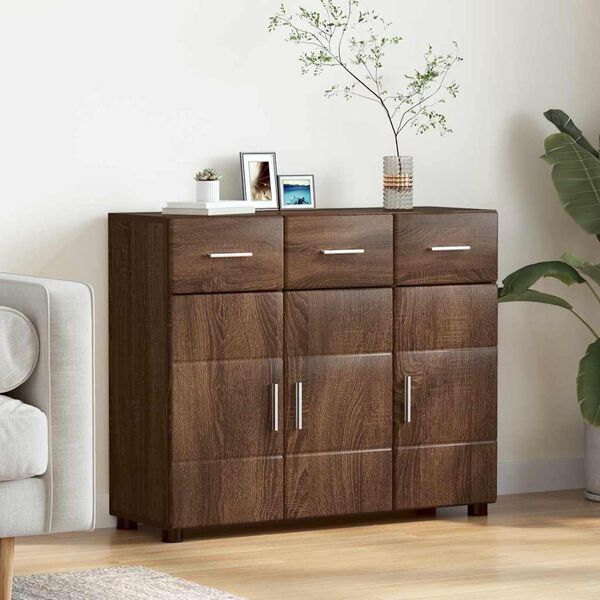 vidaXL Sideboard FLORIN Brown Oak 88.5 x 30.5 x 73 cm Engineered Wood