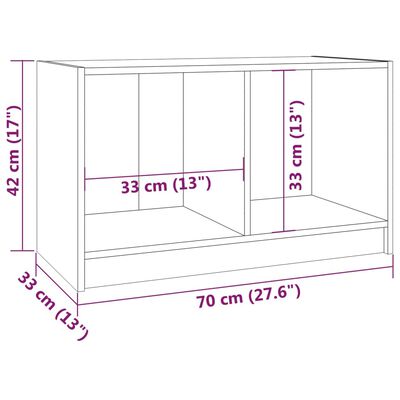 vidaXL TV Cabinet White 70x33x42 cm Solid Pinewood