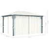 vidaXL Gazebo with Curtain&LED String Lights 4x3 m Cream Aluminium