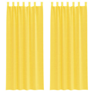 vidaXL Voile Curtains with Loops 2 pcs Yellow 140x260 cm