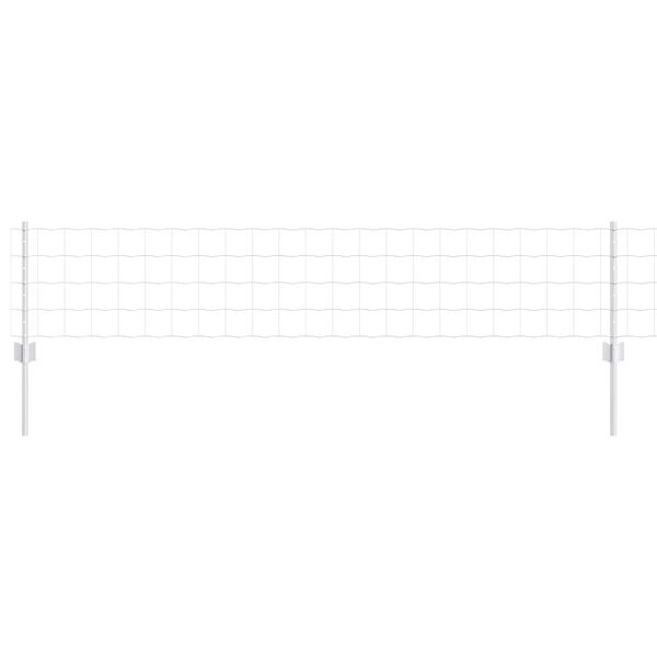 vidaXL Fence with Post Silver 0.4 x 25 m Steel