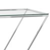 vidaXL Side Table Silver 90x40x75 cm Stainless Steel and Glass