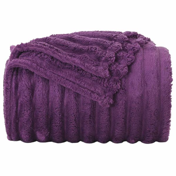 vidaXL Throw Blanket Purple 270 x 240 cm Fleece