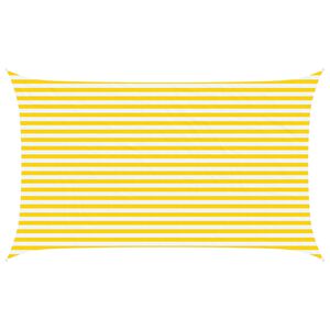 vidaXL Sun Shade Sail Yellow and White 5 x 3 m 100% Polyester Oxford