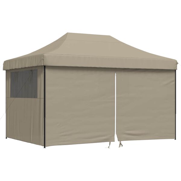 vidaXL Party Tent Folding Taupe 292 x 440 x 315 cm Oxford Fabric