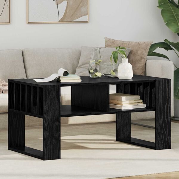vidaXL Coffee Table Black Oak 92 x 49.5 x 45 cm Engineered Wood