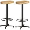 vidaXL Bar Stool | Set of 2 | Natural Wood, Black
