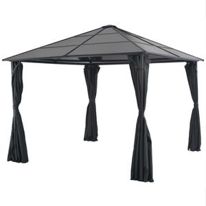 vidaXL Gazebo with Curtain Aluminium 3x3 m Black