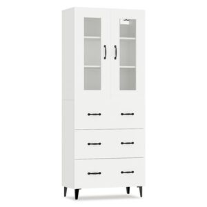 vidaXL Highboard White 69.5x34x180 cm Engineered Wood