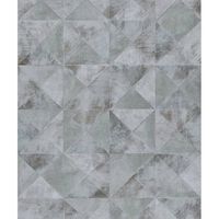 Noordwand Topchic Wallpaper Graphic Shapes Facet Metallic Grey