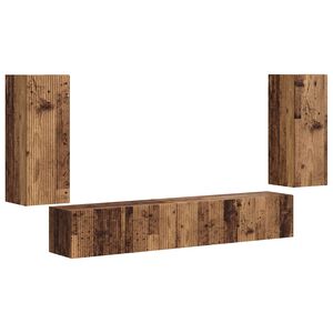 vidaXL TV Cabinet Set 4 pcs Old Wood Engineered Wood
