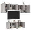 vidaXL 6 Piece TV Wall Units Grey Sonoma Engineered Wood