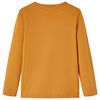 Kids' T-shirt with Long Sleeves Dark Ochre 128