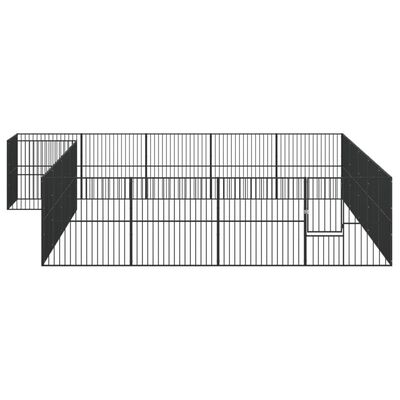 vidaXL Dog Playpen 20 Panels Black Galvanised Steel