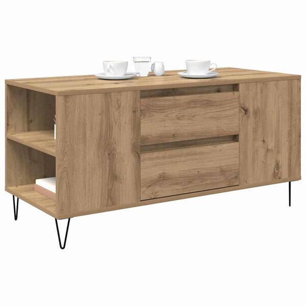 vidaXL Coffee Table Artisan Oak 102 x 44.5 x 50 cm Engineered Wood