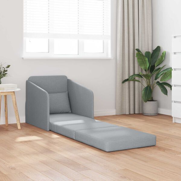 vidaXL Folding Sofa Bed Light Grey 65 x 80 x 83 cm Fabric