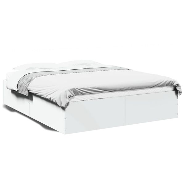 vidaXL Bed Frame without Mattress White 150x200 cm King Size