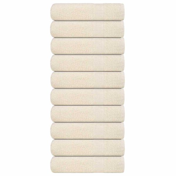 vidaXL Bath Towels "FROGN" 10 pcs Cream 100x150 cm 360 gsm