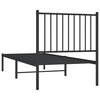 vidaXL Metal Bed Frame without Mattress with Headboard Black 75x190cm