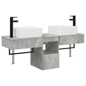 vidaXL Bathroom Cabinet Set 3 pcs Concrete Grey 130 x 41 x 80 cm