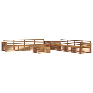 vidaXL Outdoor Sofa Set 9 pcs Natural Solid Acacia Wood
