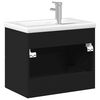vidaXL Bathroom Sink Cabinet with Built-in Basin Black