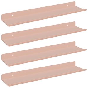 vidaXL Floating Shelf 4 pcs Pink 40 x 8.5 x 2.5 cm Steel