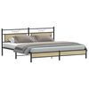 vidaXL Metal Bed Frame without Mattress Sonoma Oak 193x201 cm