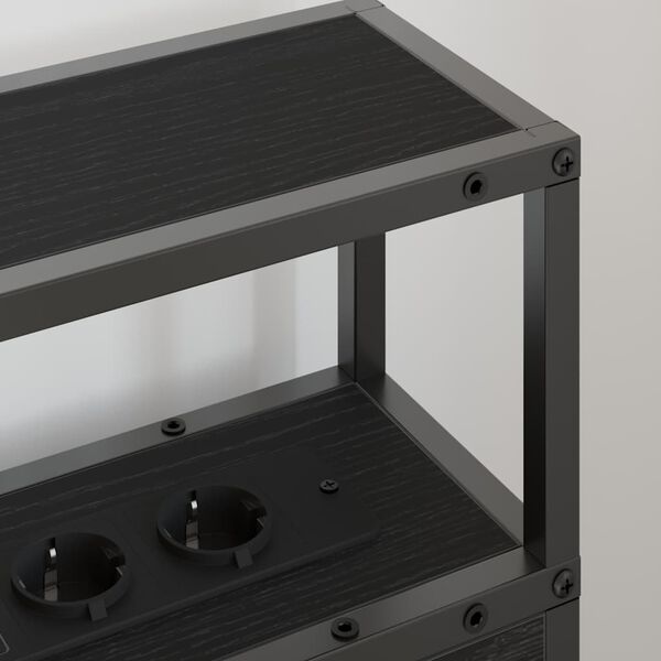 vidaXL Storage Headboard with Shelf Black oak 100 cm Engineered wood