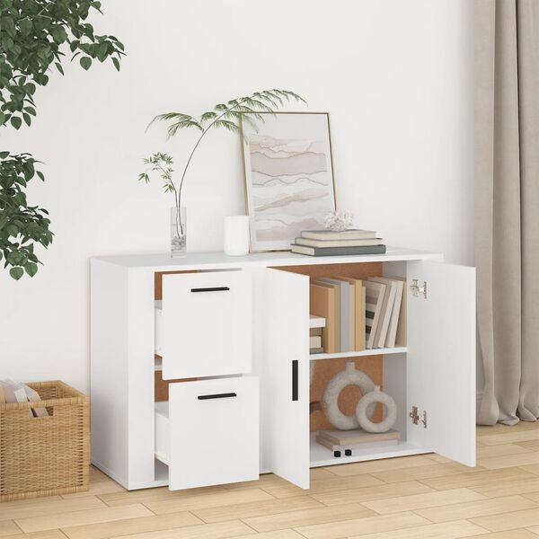 vidaXL Sideboard White 100x33x59.5 cm Engineered Wood