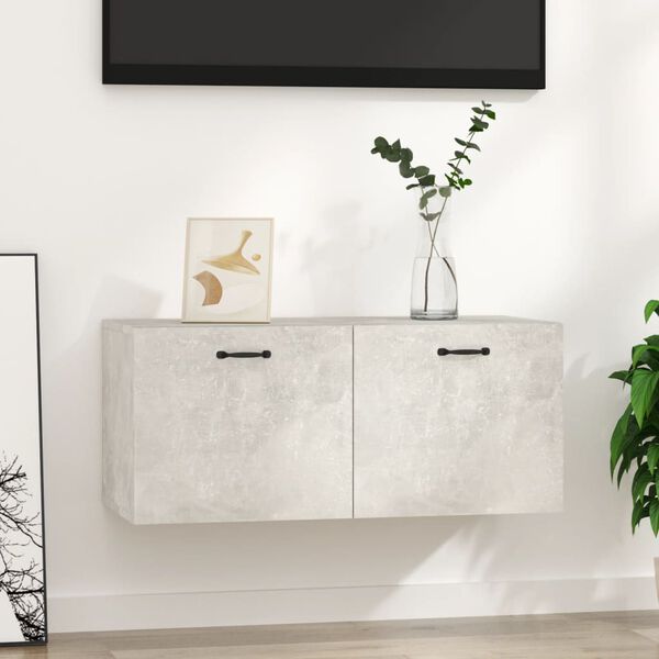 vidaXL Wall Cabinet Concrete Grey 80x36.5x35 cm Engineered Wood