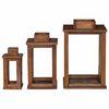 vidaXL Lantern 3 pcs Natural Mahogany Wood