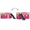 vidaXL Bunk Bed without Mattress with Slide and Curtains Pink 90x200 cm