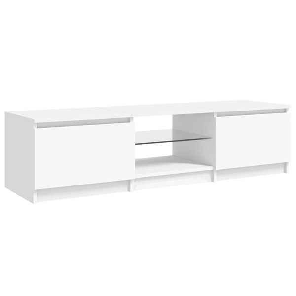 vidaXL TV Cabinet with LED Lights White 140x40x36 cm