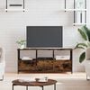 vidaXL TV Cabinet Smoked Oak 102x33x45 cm Engineered Wood&Iron