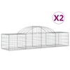 vidaXL Arched Gabion Baskets 2 pcs 200x50x40/60 cm Galvanised Iron