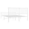vidaXL Metal Bed Frame without Mattress with Footboard White 160x200cm