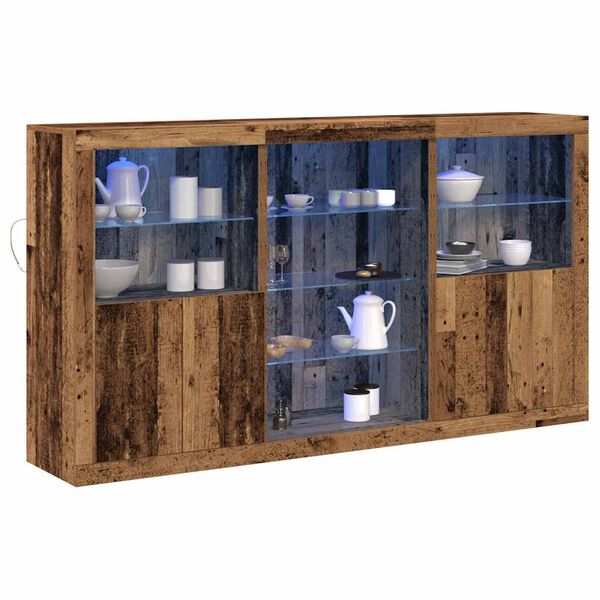 vidaXL LED Sideboard Old Wood 181.5 x 37 x 100 cm Engineered Wood