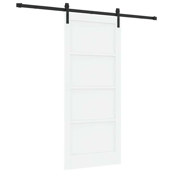 vidaXL Sliding Door White 86 x 198.5 cm Solid Pine Wood