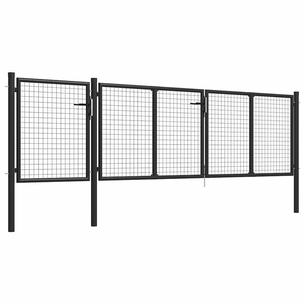 vidaXL Garden Gate Steel 400x75 cm Anthracite