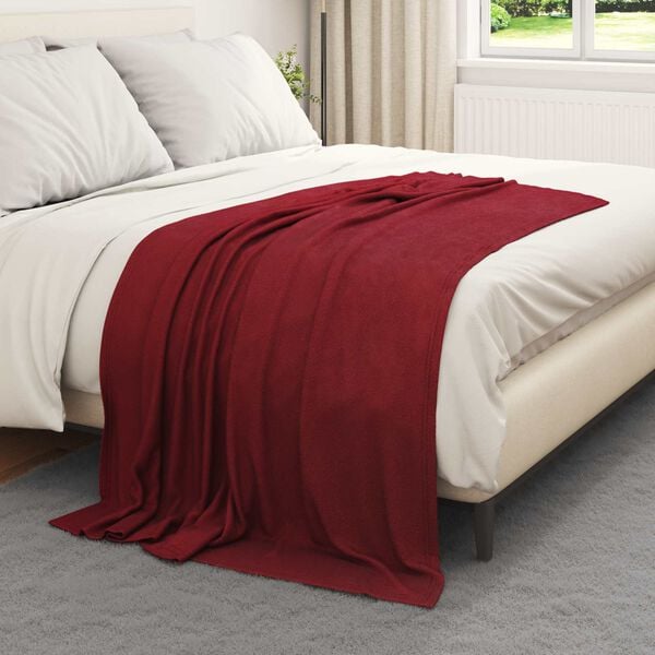 vidaXL Throw Blankets 24 pcs Bordeaux Red 170 x 130 cm Fleece
